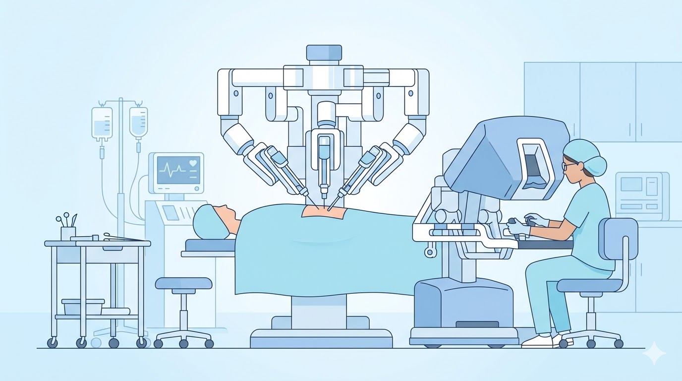 Robotic surgery illustration